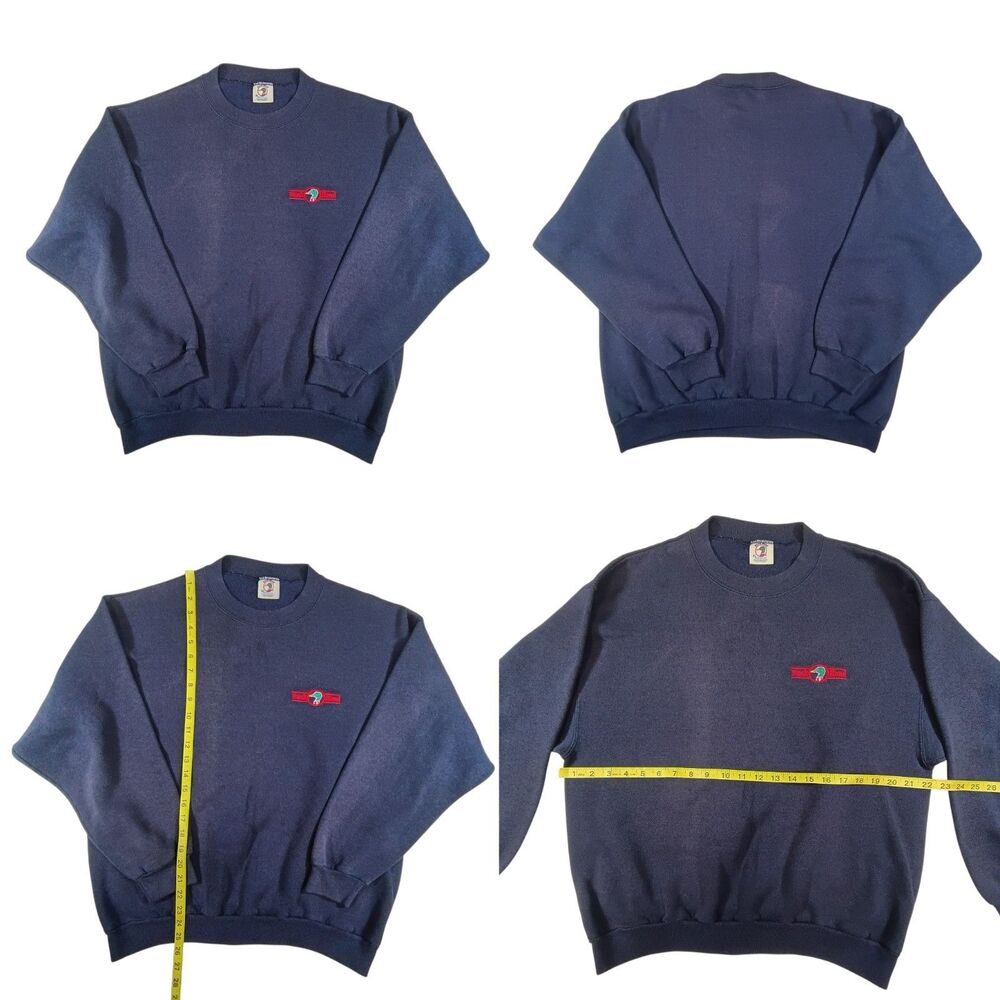 Vintage Duck Head Men's XL Navy Blue Crewneck Pullover Sweater Embroidered Logo